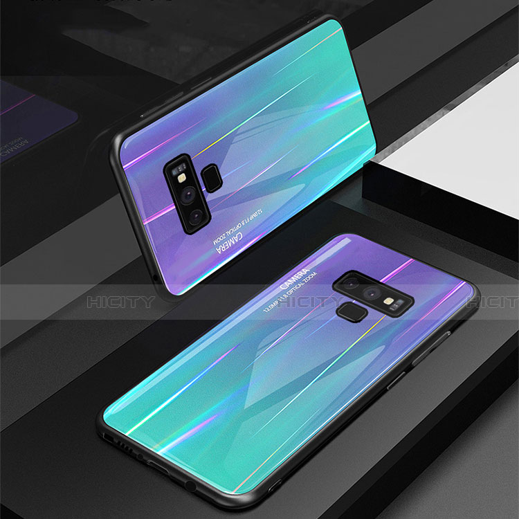 Carcasa Bumper Funda Silicona Espejo Gradiente Arco iris M01 para Samsung Galaxy Note 9