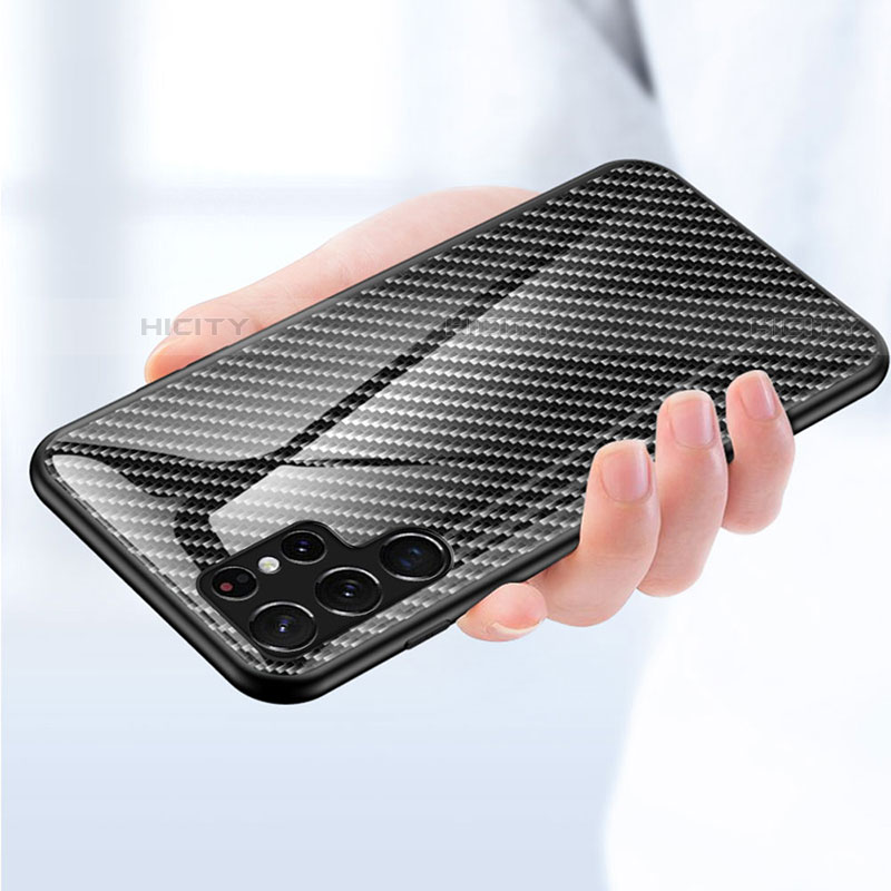 Carcasa Bumper Funda Silicona Espejo Gradiente Arco iris M01 para Samsung Galaxy S21 Ultra 5G