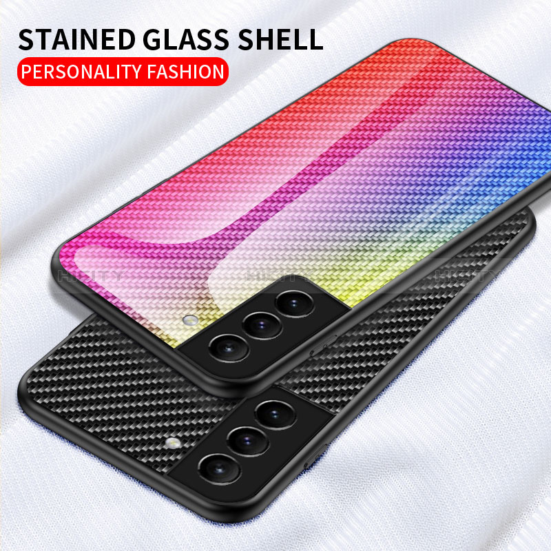 Carcasa Bumper Funda Silicona Espejo Gradiente Arco iris M01 para Samsung Galaxy S24 5G