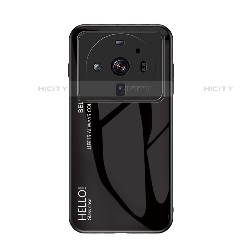 Carcasa Bumper Funda Silicona Espejo Gradiente Arco iris M01 para Xiaomi Mi 12S Ultra 5G Negro