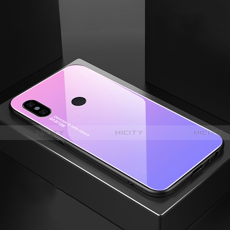 Carcasa Bumper Funda Silicona Espejo Gradiente Arco iris M01 para Xiaomi Mi A2