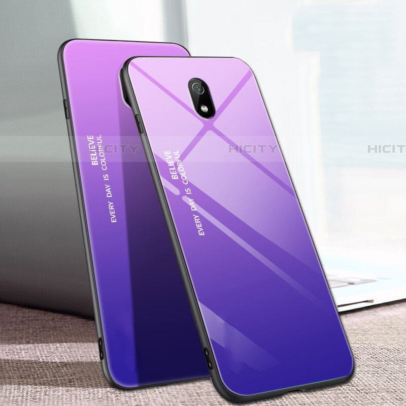 Carcasa Bumper Funda Silicona Espejo Gradiente Arco iris M01 para Xiaomi Redmi 8A