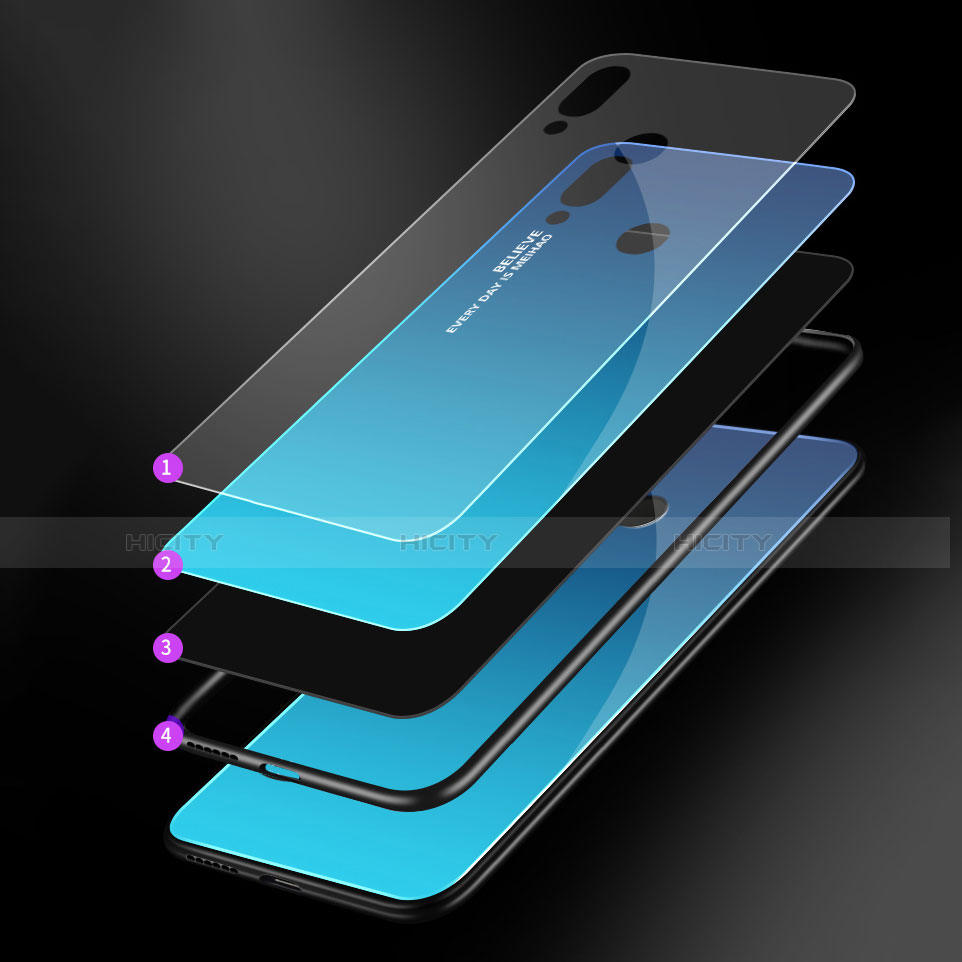 Carcasa Bumper Funda Silicona Espejo Gradiente Arco iris M01 para Xiaomi Redmi Note 7 Pro
