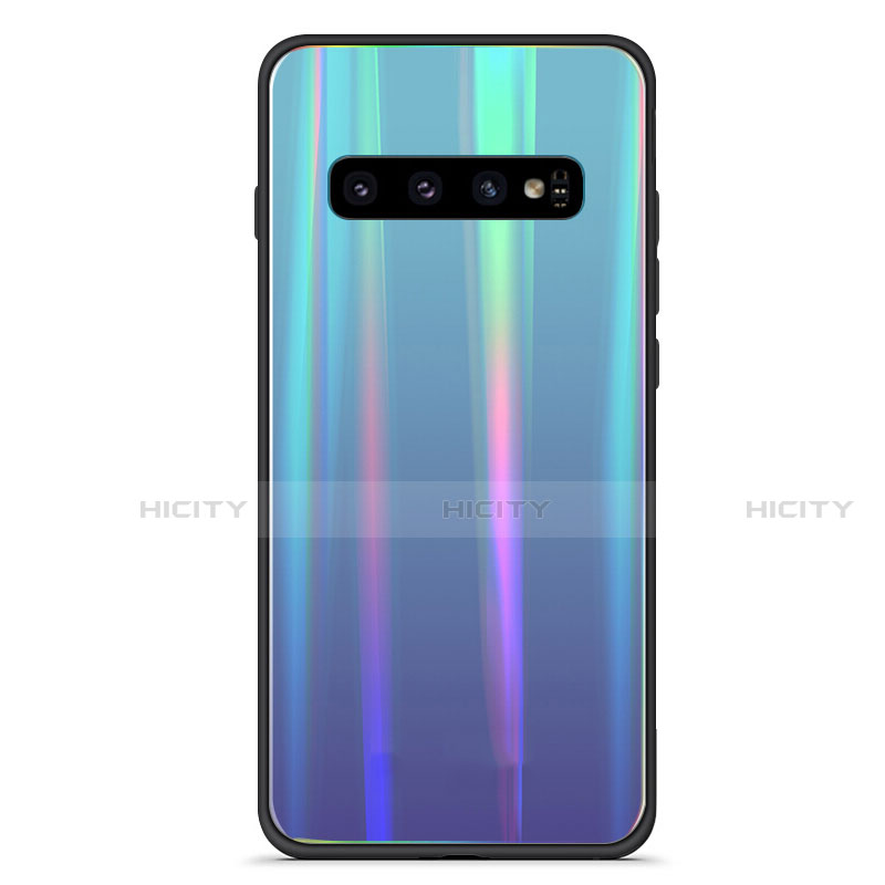 Carcasa Bumper Funda Silicona Espejo Gradiente Arco iris M02 para Samsung Galaxy S10 5G