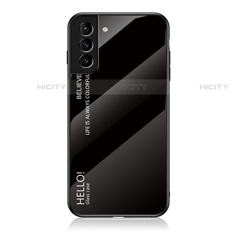 Carcasa Bumper Funda Silicona Espejo Gradiente Arco iris M02 para Samsung Galaxy S21 FE 5G Negro