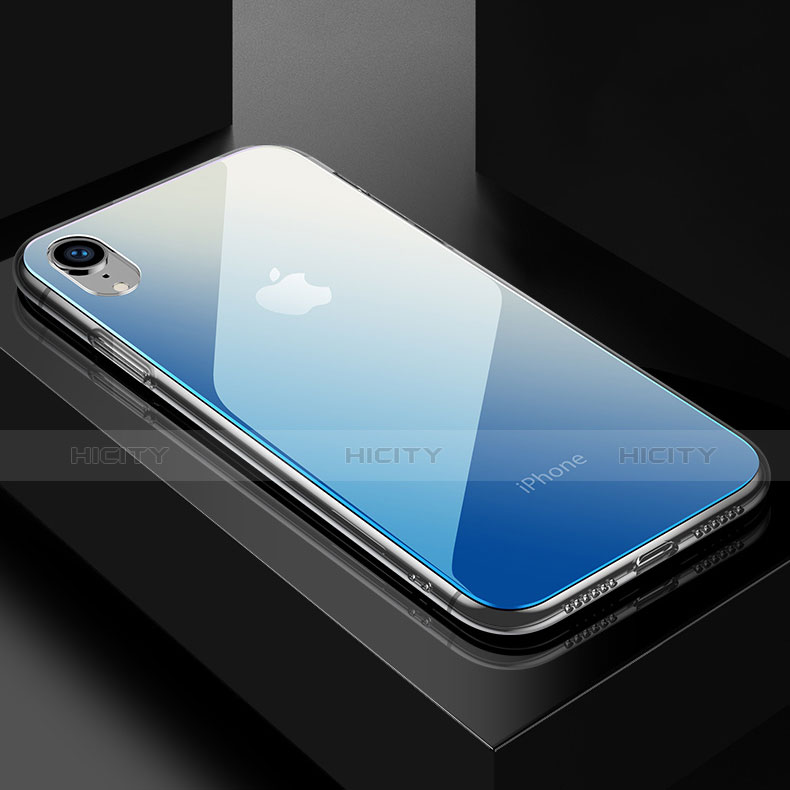 Carcasa Bumper Funda Silicona Espejo Gradiente Arco iris para Apple iPhone XR