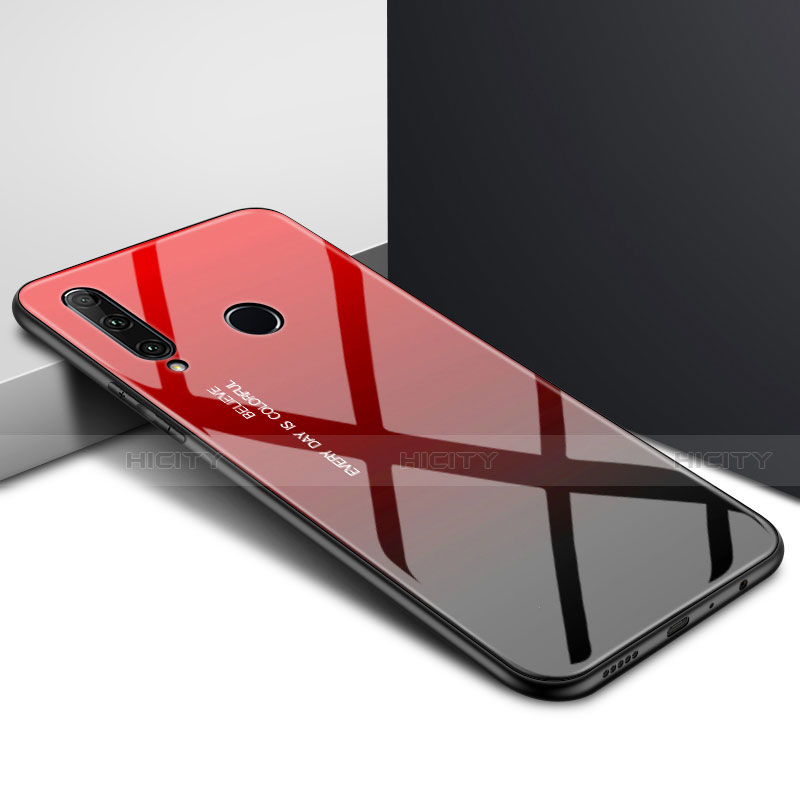Carcasa Bumper Funda Silicona Espejo Gradiente Arco iris para Huawei Enjoy 10 Plus Rojo