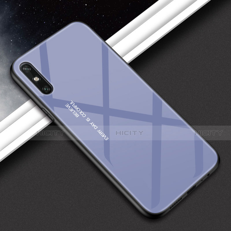 Carcasa Bumper Funda Silicona Espejo Gradiente Arco iris para Huawei Enjoy 10e Gris