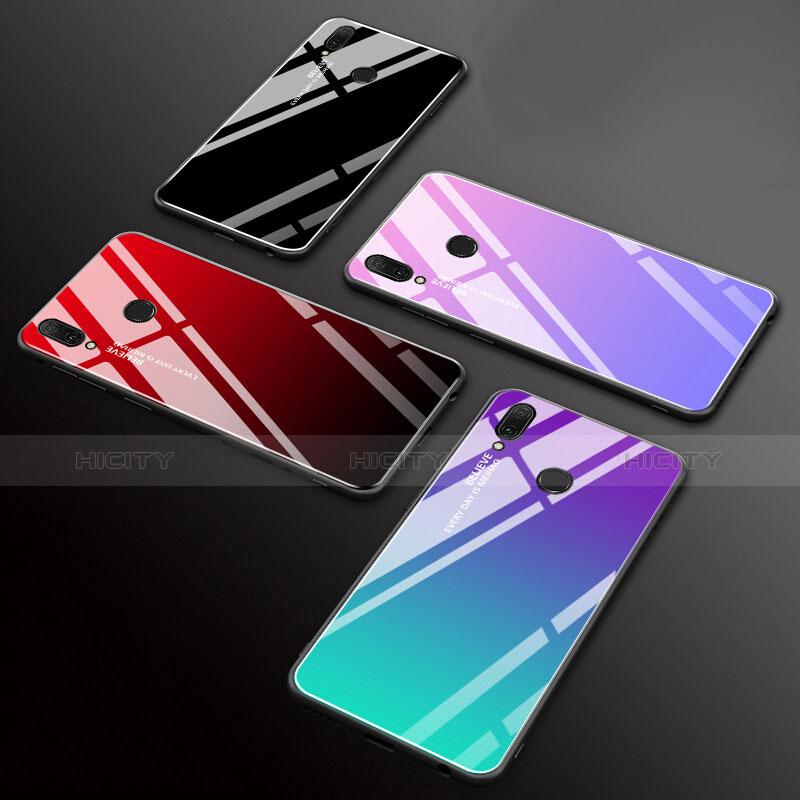 Carcasa Bumper Funda Silicona Espejo Gradiente Arco iris para Huawei Enjoy 9 Plus