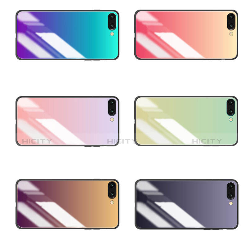 Carcasa Bumper Funda Silicona Espejo Gradiente Arco iris para Huawei Honor 10