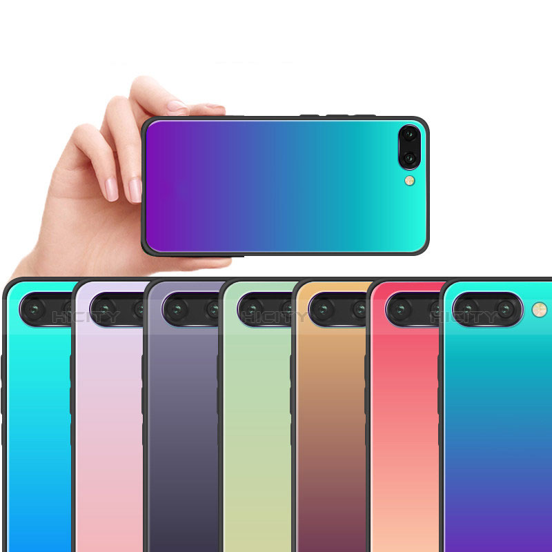 Carcasa Bumper Funda Silicona Espejo Gradiente Arco iris para Huawei Honor 10