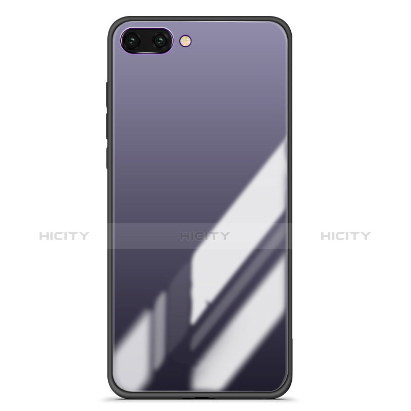 Carcasa Bumper Funda Silicona Espejo Gradiente Arco iris para Huawei Honor 10 Gris