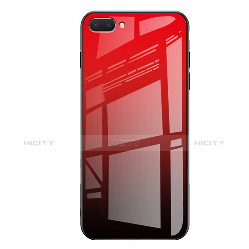 Carcasa Bumper Funda Silicona Espejo Gradiente Arco iris para Huawei Honor 10 Rojo