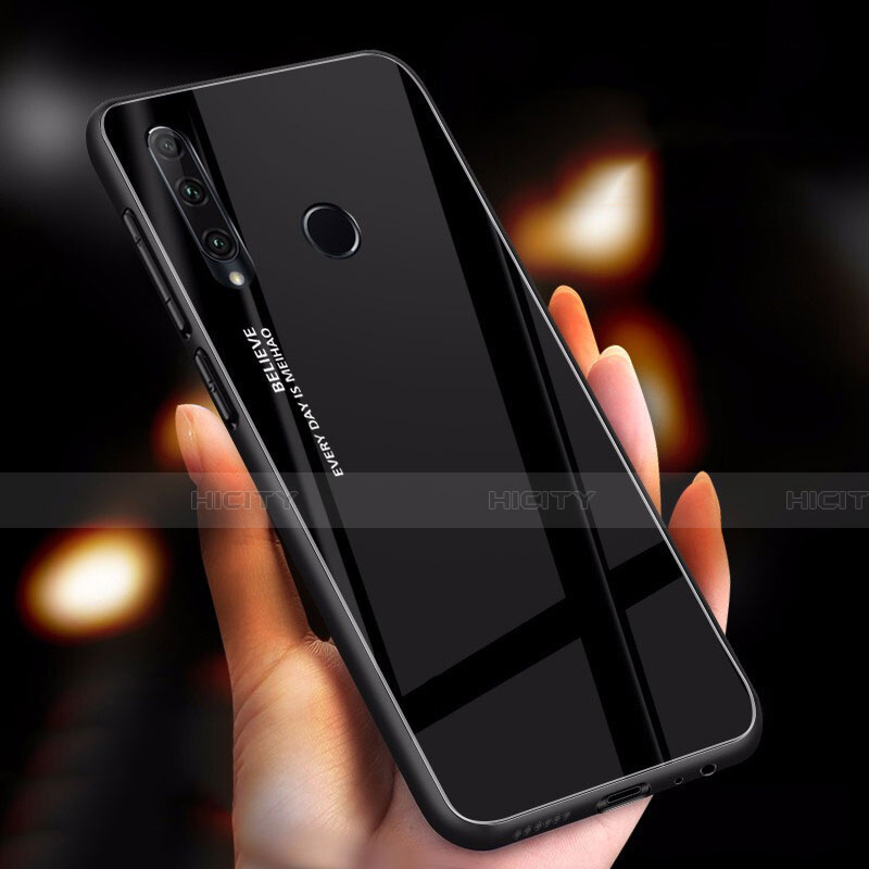 Carcasa Bumper Funda Silicona Espejo Gradiente Arco iris para Huawei Honor 20E Negro
