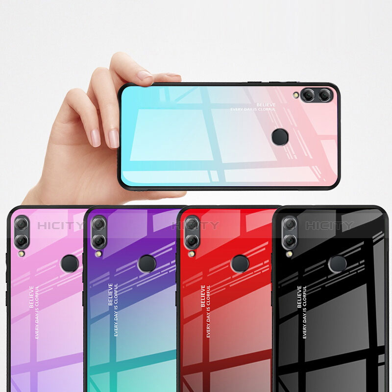 Carcasa Bumper Funda Silicona Espejo Gradiente Arco iris para Huawei Honor 8X Max