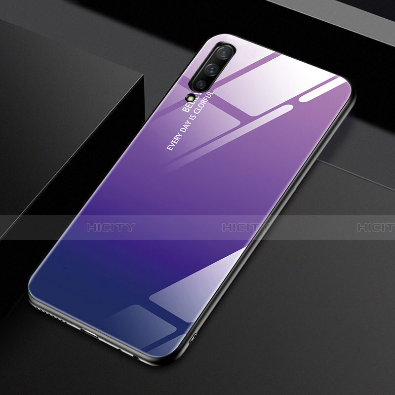 Carcasa Bumper Funda Silicona Espejo Gradiente Arco iris para Huawei Honor 9X Pro Morado