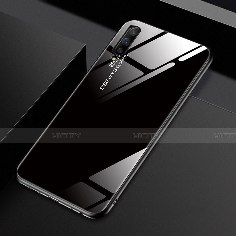 Carcasa Bumper Funda Silicona Espejo Gradiente Arco iris para Huawei Honor 9X Pro Negro