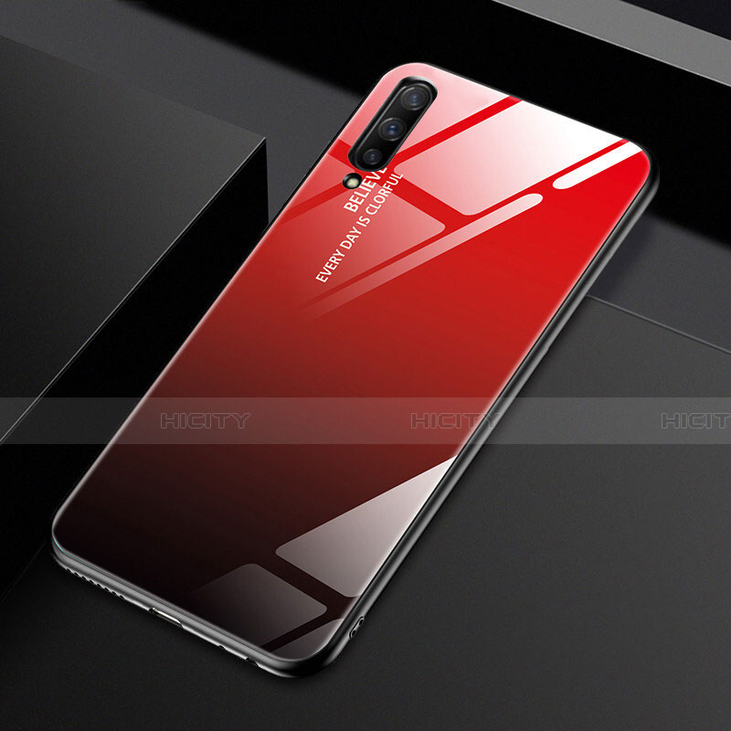 Carcasa Bumper Funda Silicona Espejo Gradiente Arco iris para Huawei Honor 9X Pro Rojo