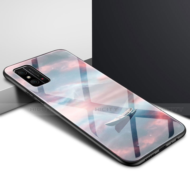 Carcasa Bumper Funda Silicona Espejo Gradiente Arco iris para Huawei Honor X10 Max 5G Marron