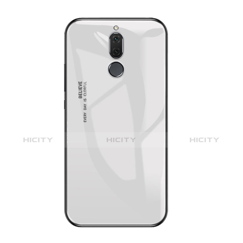 Carcasa Bumper Funda Silicona Espejo Gradiente Arco iris para Huawei Mate 10 Lite Blanco