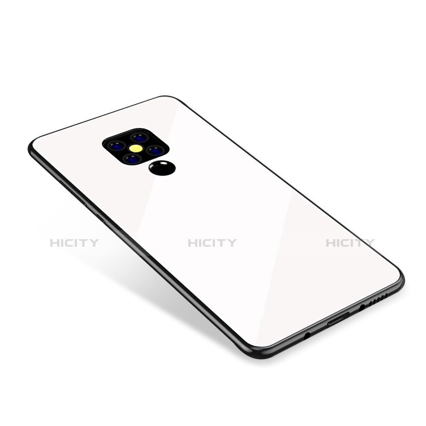 Carcasa Bumper Funda Silicona Espejo Gradiente Arco iris para Huawei Mate 20 Blanco