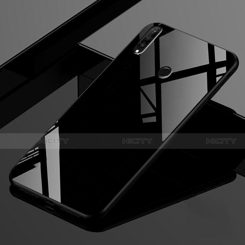 Carcasa Bumper Funda Silicona Espejo Gradiente Arco iris para Huawei Nova 4e Negro