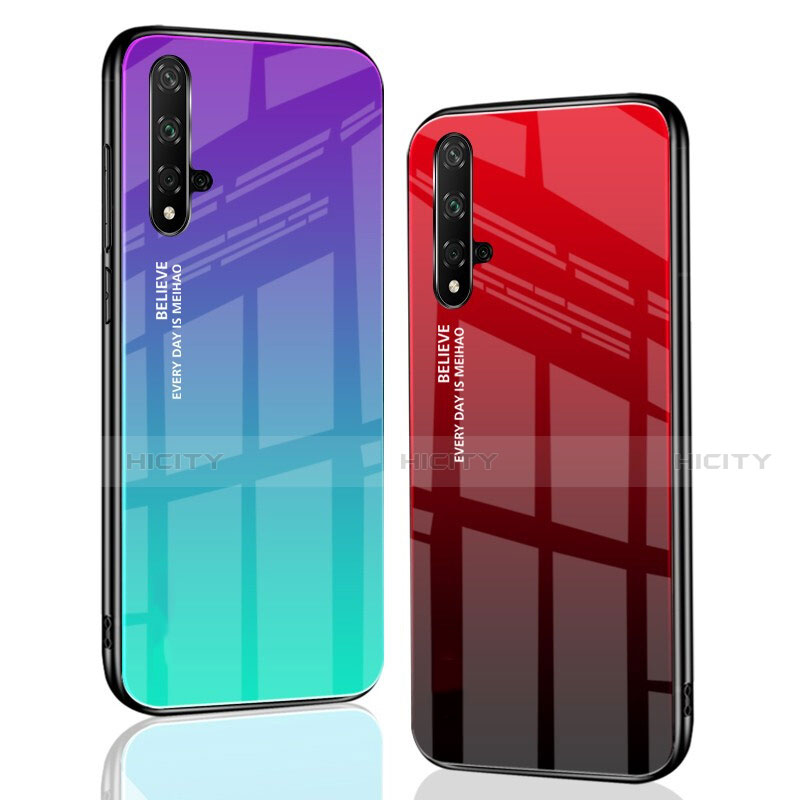 Carcasa Bumper Funda Silicona Espejo Gradiente Arco iris para Huawei Nova 5