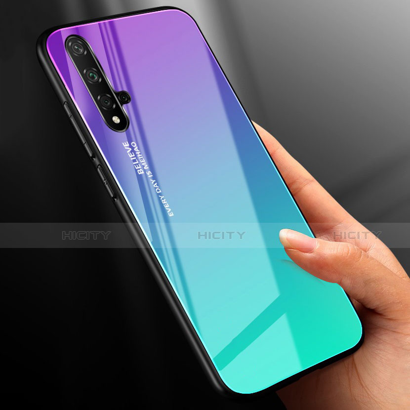 Carcasa Bumper Funda Silicona Espejo Gradiente Arco iris para Huawei Nova 5