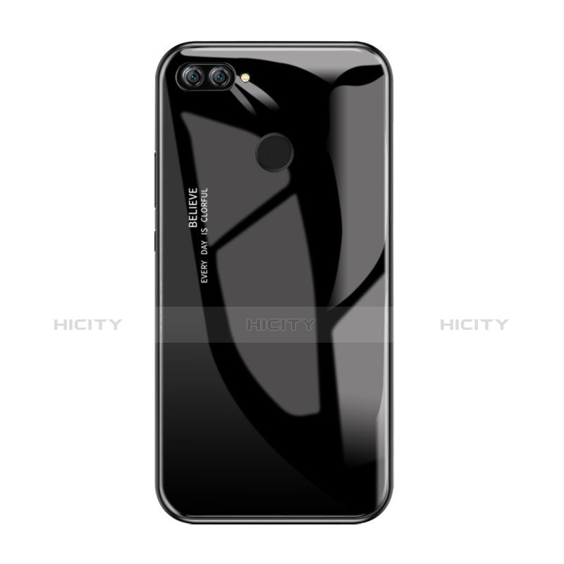 Carcasa Bumper Funda Silicona Espejo Gradiente Arco iris para Huawei P Smart Negro