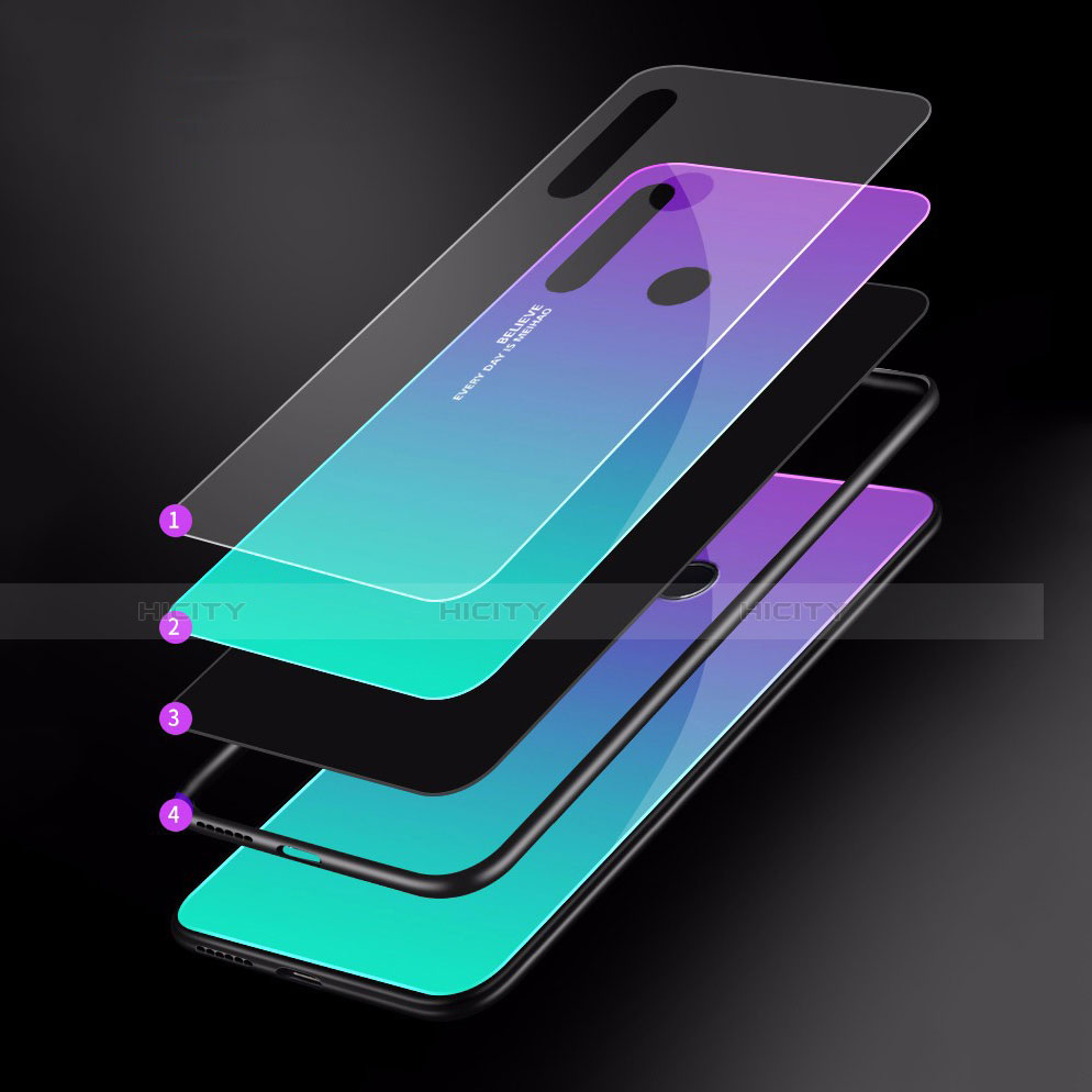 Carcasa Bumper Funda Silicona Espejo Gradiente Arco iris para Huawei P Smart+ Plus (2019)