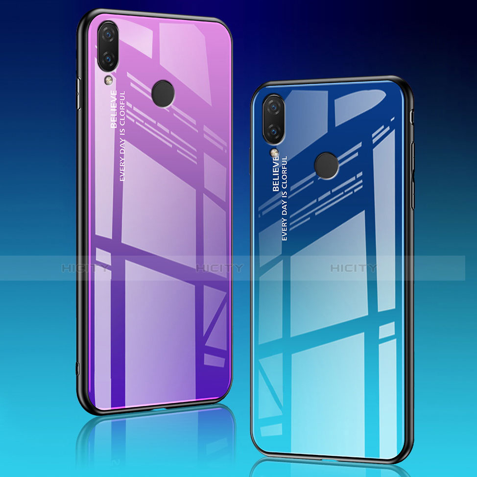 Carcasa Bumper Funda Silicona Espejo Gradiente Arco iris para Huawei P20 Lite