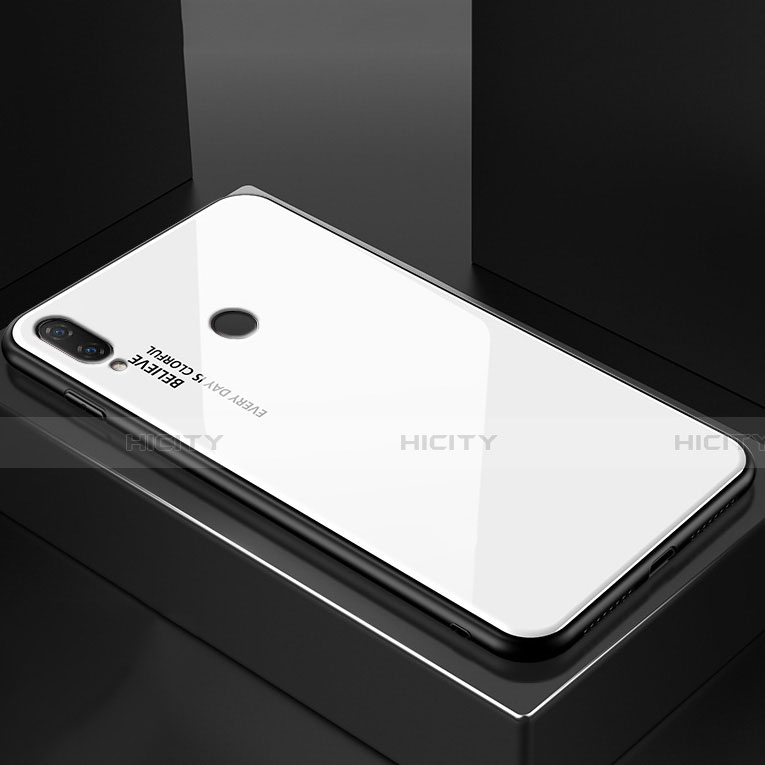 Carcasa Bumper Funda Silicona Espejo Gradiente Arco iris para Huawei P20 Lite Blanco