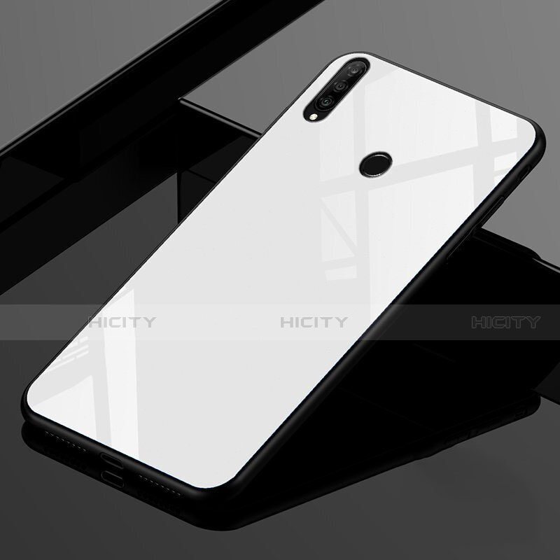 Carcasa Bumper Funda Silicona Espejo Gradiente Arco iris para Huawei P30 Lite Blanco