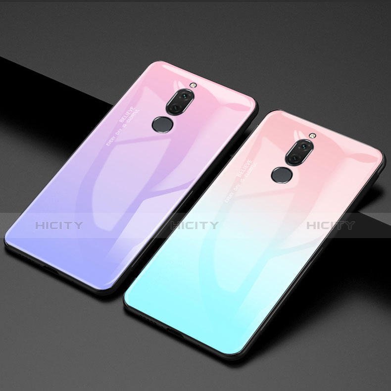 Carcasa Bumper Funda Silicona Espejo Gradiente Arco iris para Huawei Rhone
