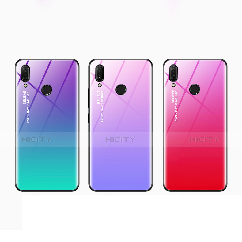 Carcasa Bumper Funda Silicona Espejo Gradiente Arco iris para Huawei Y9 (2019)