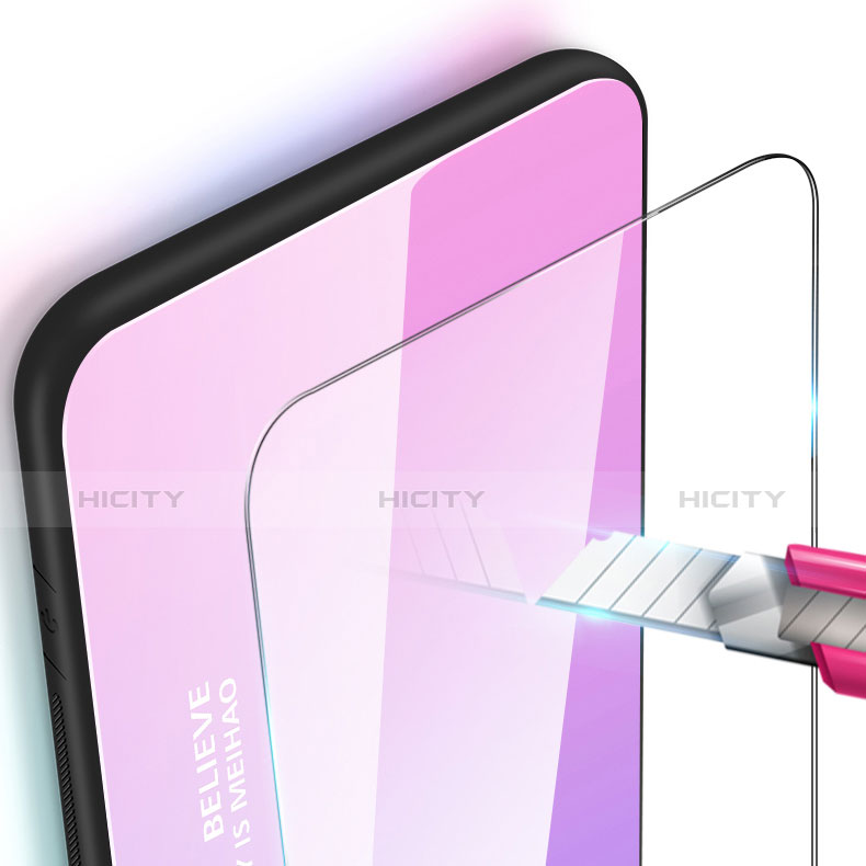 Carcasa Bumper Funda Silicona Espejo Gradiente Arco iris para Huawei Y9 (2019)