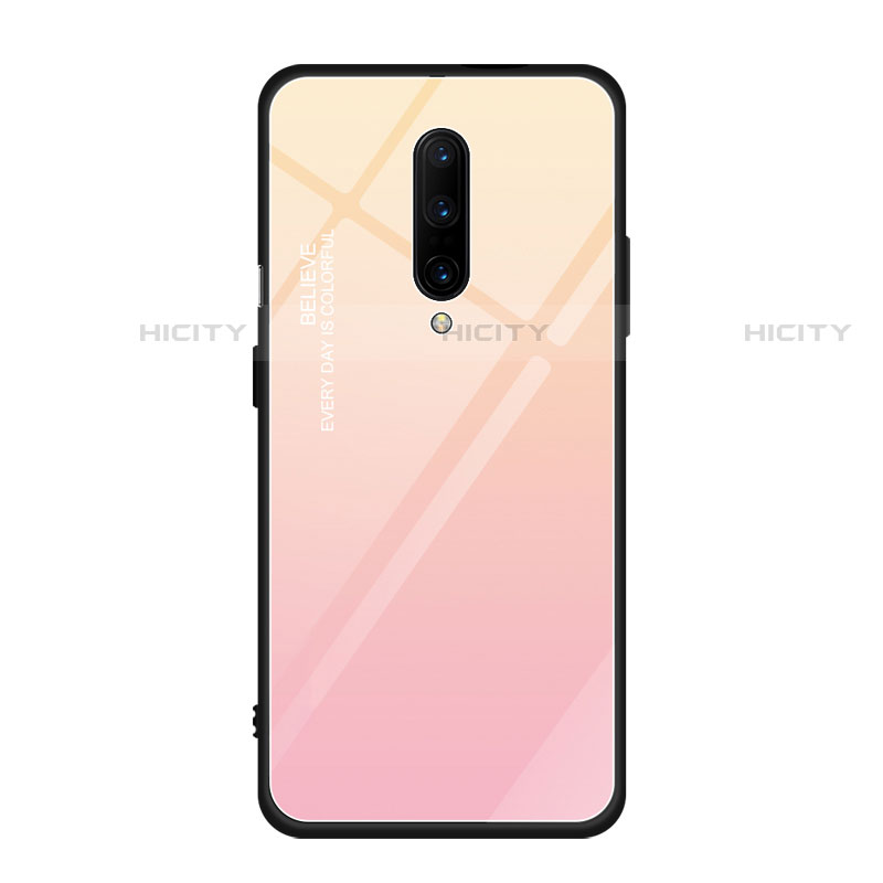 Carcasa Bumper Funda Silicona Espejo Gradiente Arco iris para OnePlus 7 Pro Rosa