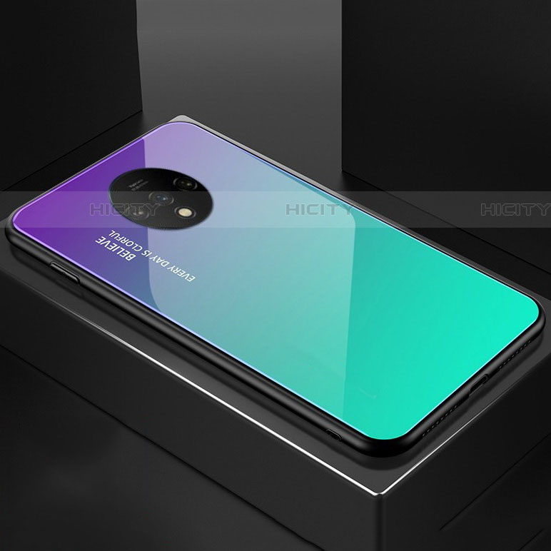 Carcasa Bumper Funda Silicona Espejo Gradiente Arco iris para OnePlus 7T