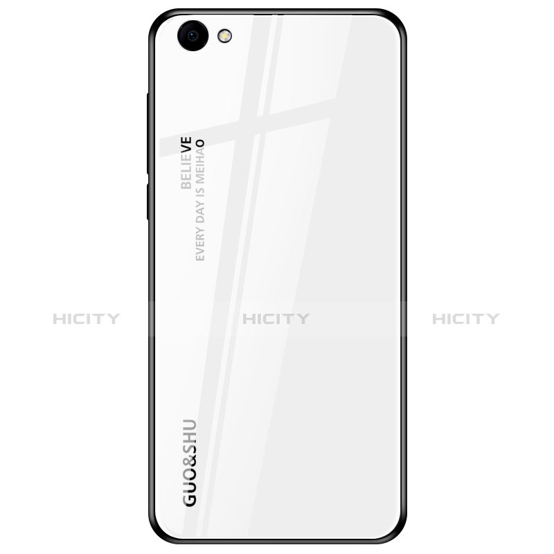 Carcasa Bumper Funda Silicona Espejo Gradiente Arco iris para Oppo A3 Blanco