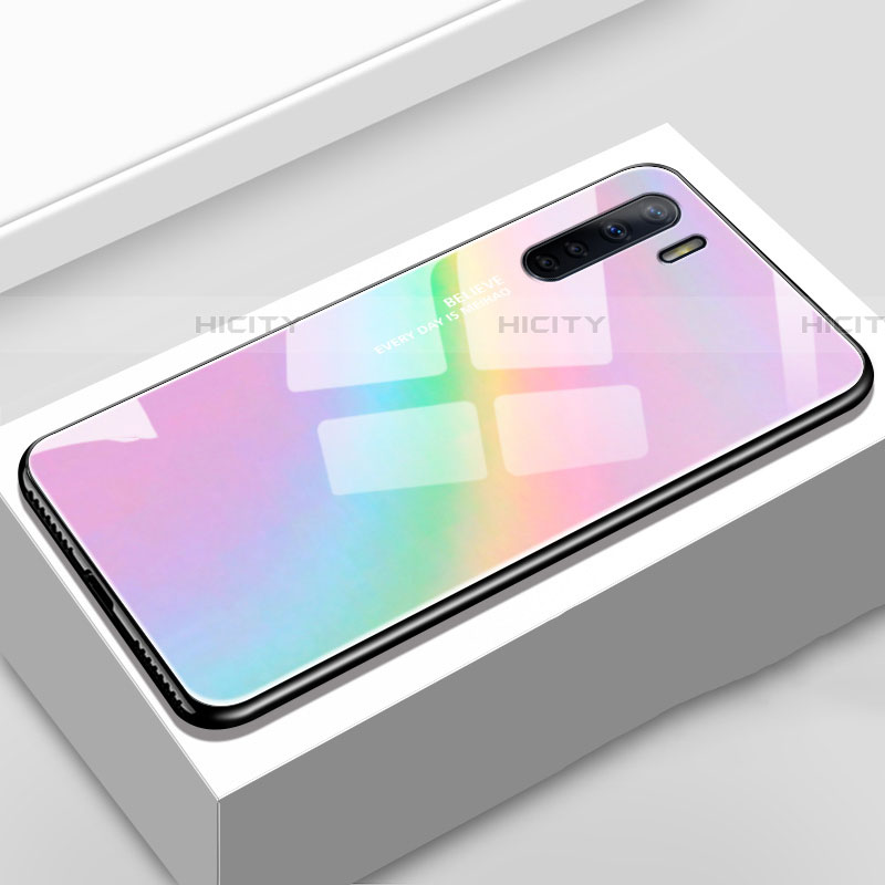 Carcasa Bumper Funda Silicona Espejo Gradiente Arco iris para Oppo A91