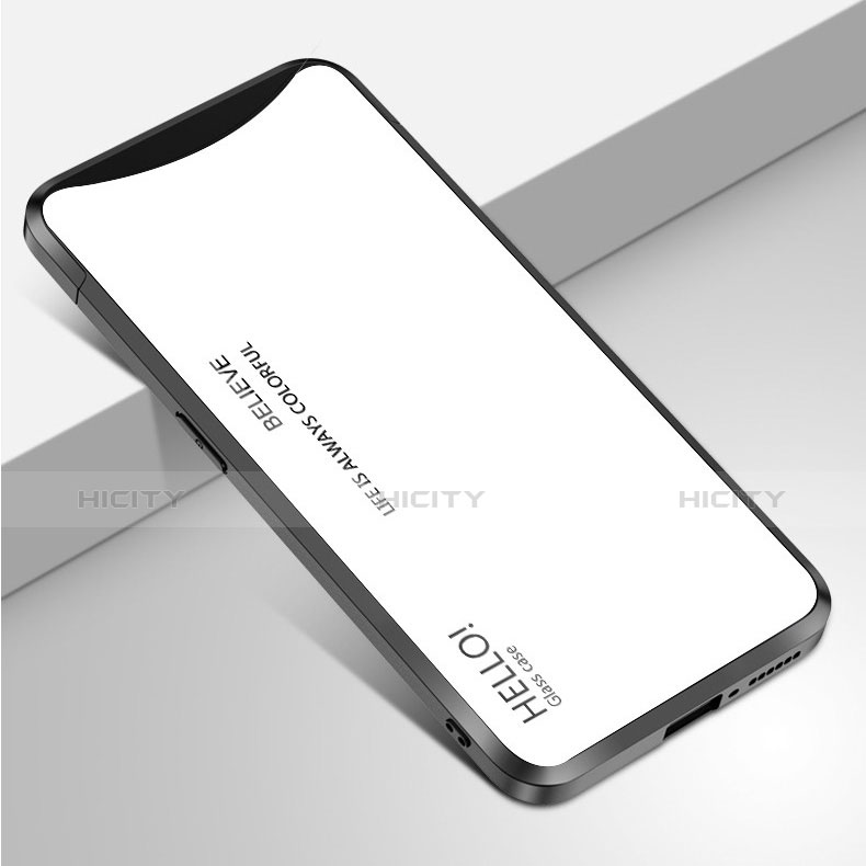 Carcasa Bumper Funda Silicona Espejo Gradiente Arco iris para Oppo Find X Blanco