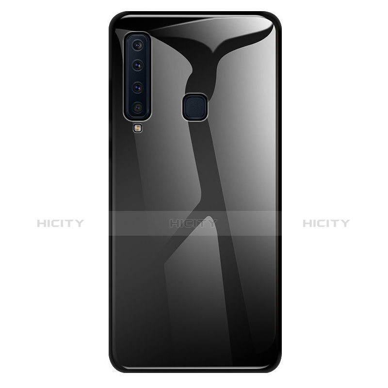 Carcasa Bumper Funda Silicona Espejo Gradiente Arco iris para Samsung Galaxy A9s Negro