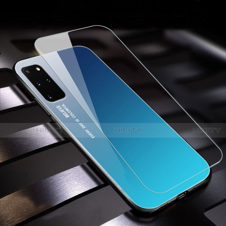 Carcasa Bumper Funda Silicona Espejo Gradiente Arco iris para Samsung Galaxy S20 Plus