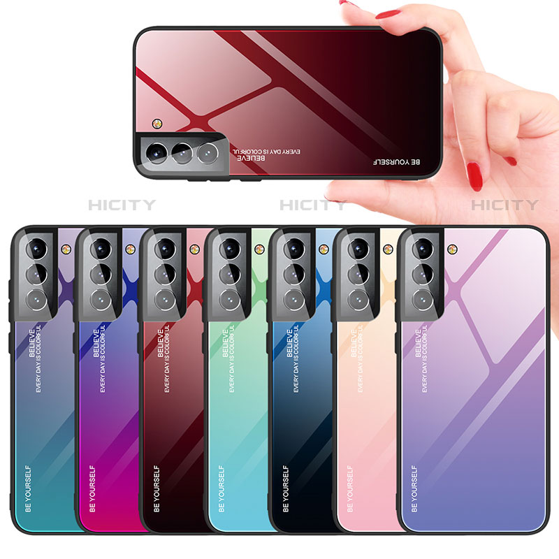 Carcasa Bumper Funda Silicona Espejo Gradiente Arco iris para Samsung Galaxy S21 FE 5G