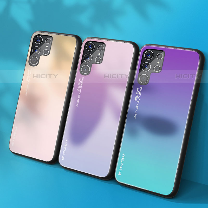 Carcasa Bumper Funda Silicona Espejo Gradiente Arco iris para Samsung Galaxy S21 Ultra 5G
