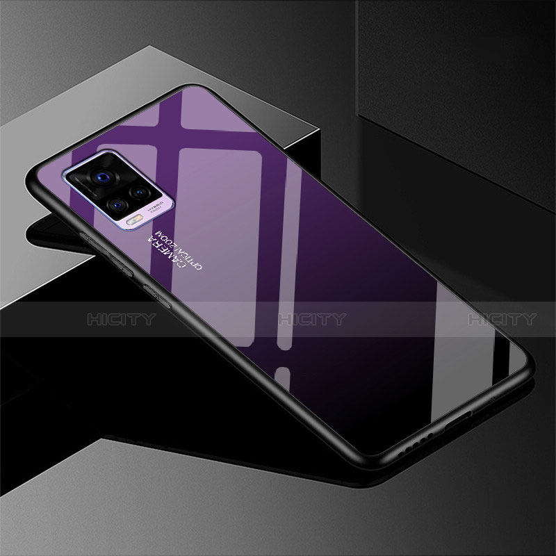 Carcasa Bumper Funda Silicona Espejo Gradiente Arco iris para Vivo V20 Pro 5G