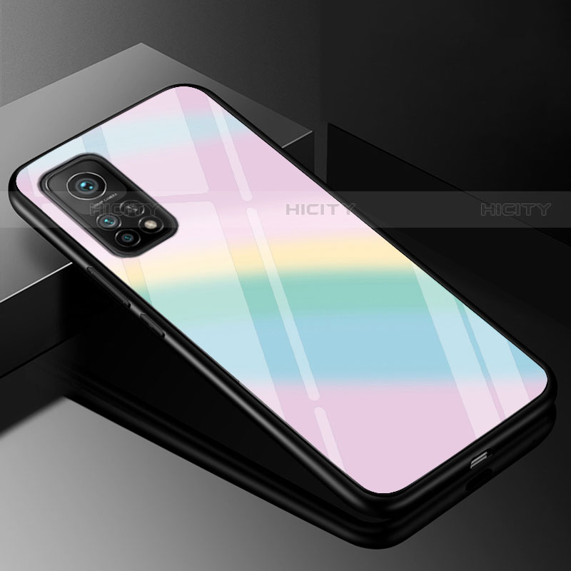 Carcasa Bumper Funda Silicona Espejo Gradiente Arco iris para Xiaomi Mi 10T Pro 5G