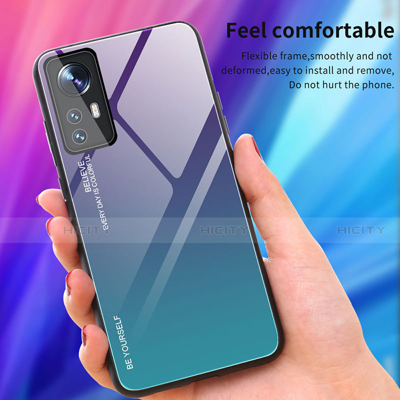 Carcasa Bumper Funda Silicona Espejo Gradiente Arco iris para Xiaomi Mi 12 5G