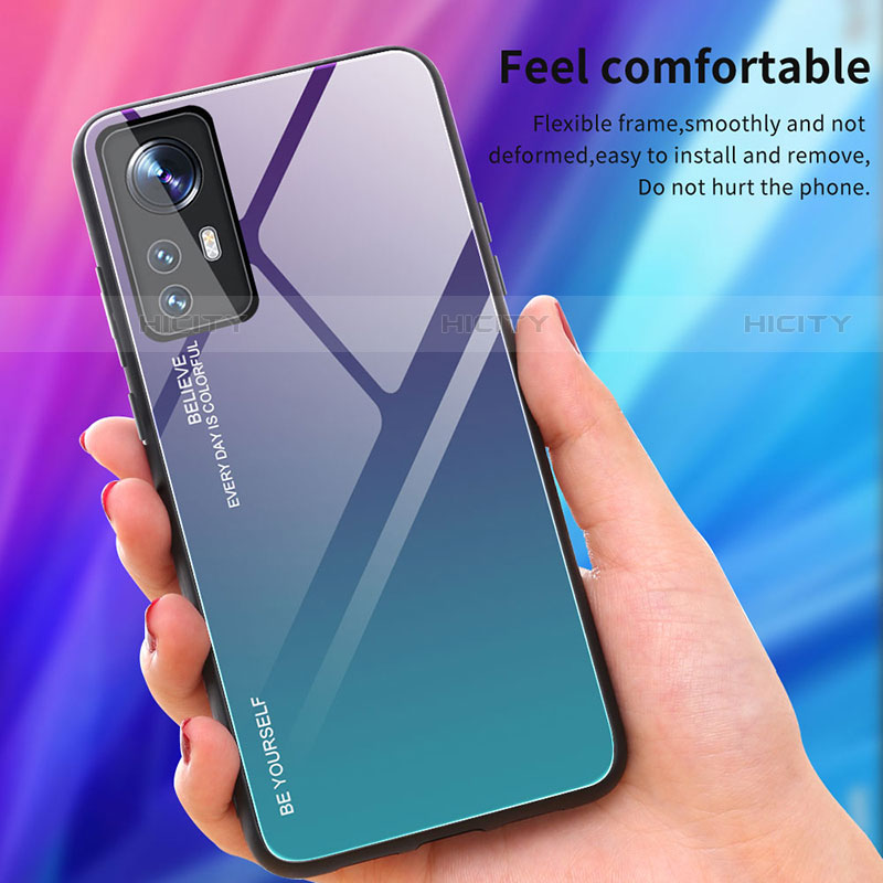 Carcasa Bumper Funda Silicona Espejo Gradiente Arco iris para Xiaomi Mi 12X 5G