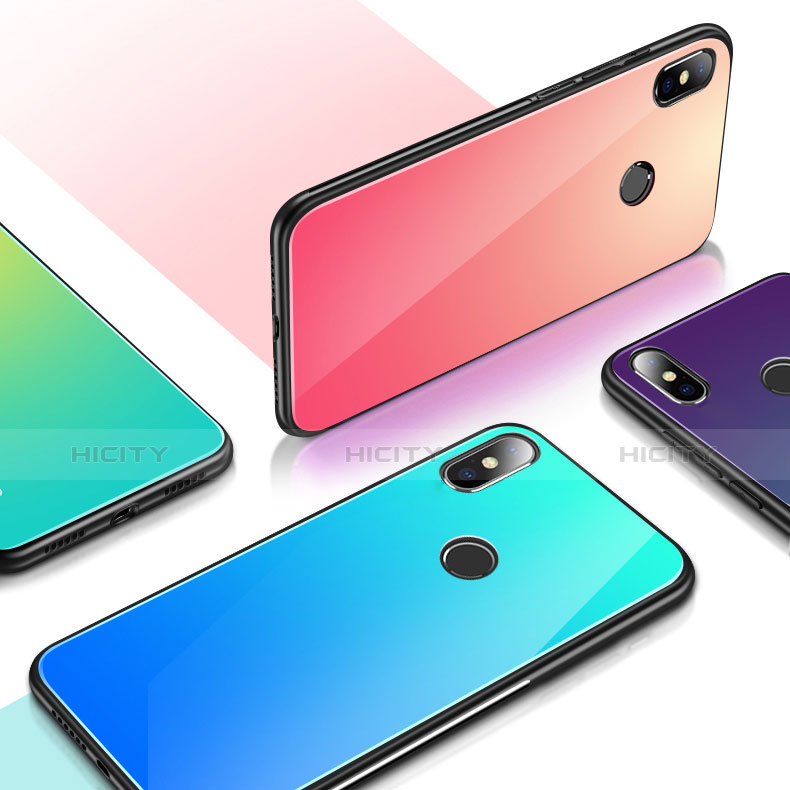 Carcasa Bumper Funda Silicona Espejo Gradiente Arco iris para Xiaomi Mi 8